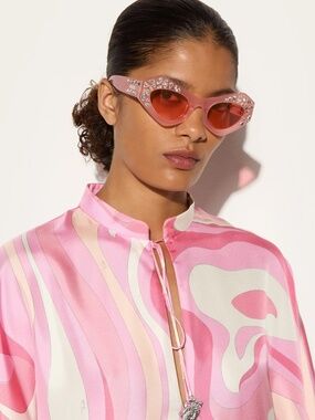 Rare Emilio Pucci EP 0239 72S Shiny Light Pink Sunglasses Woman Limited Edition